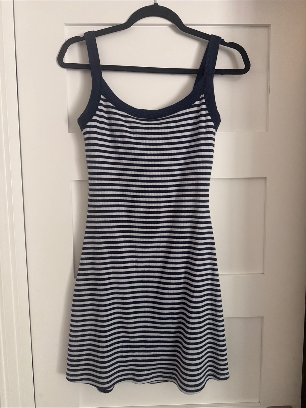 Abercrombie & Fitch Navy and White Striped Tank Mini Dress